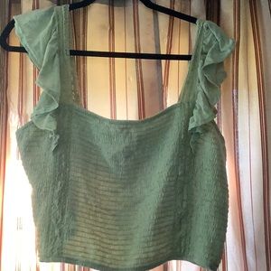 Green SO crop top.